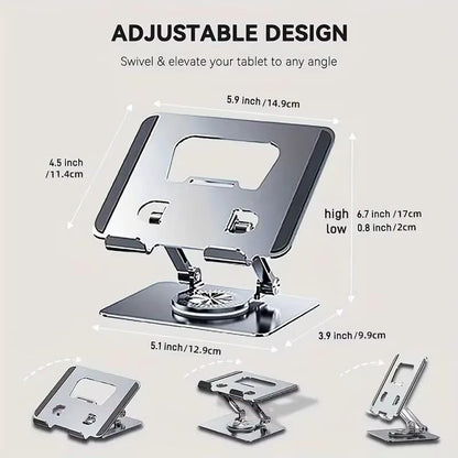 Tablet Stand – 360° Rotating Adjustable Aluminium Holder