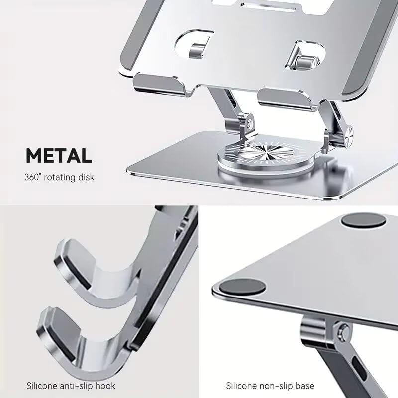 Tablet Stand – 360° Rotating Adjustable Aluminium Holder