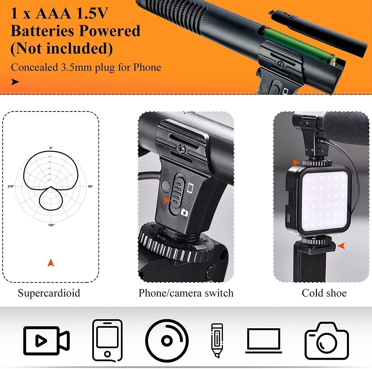 Video Recording Kit – With Tripod, Microphone & LED Light