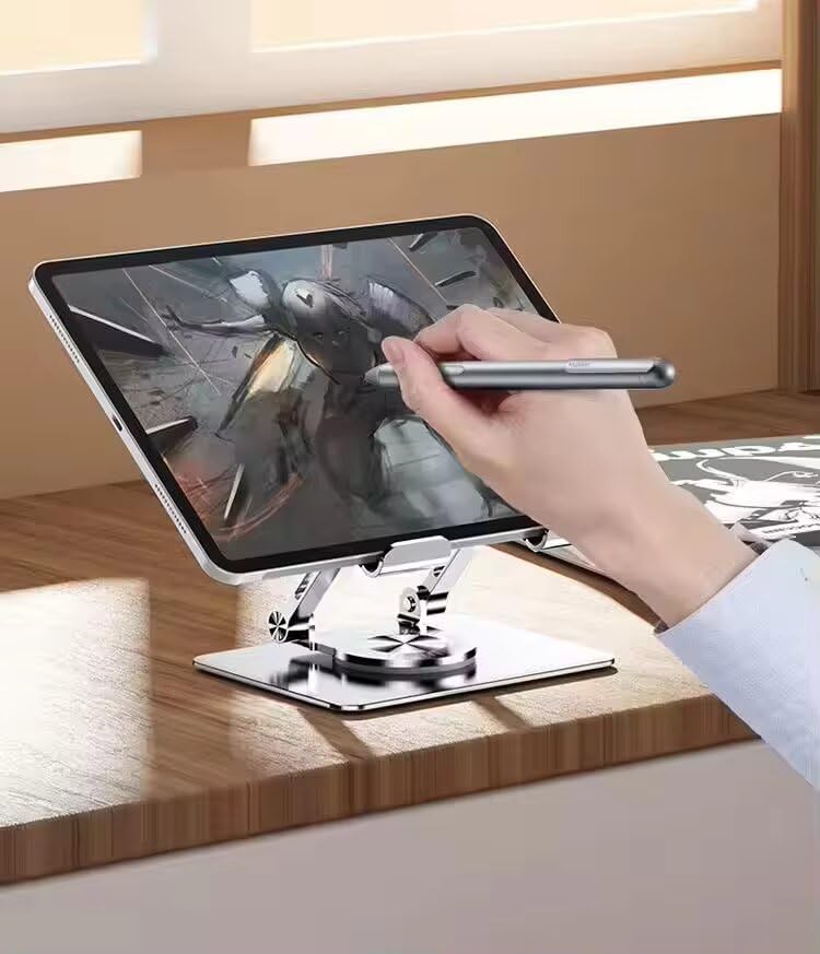 Tablet Stand – 360° Rotating Adjustable Aluminium Holder