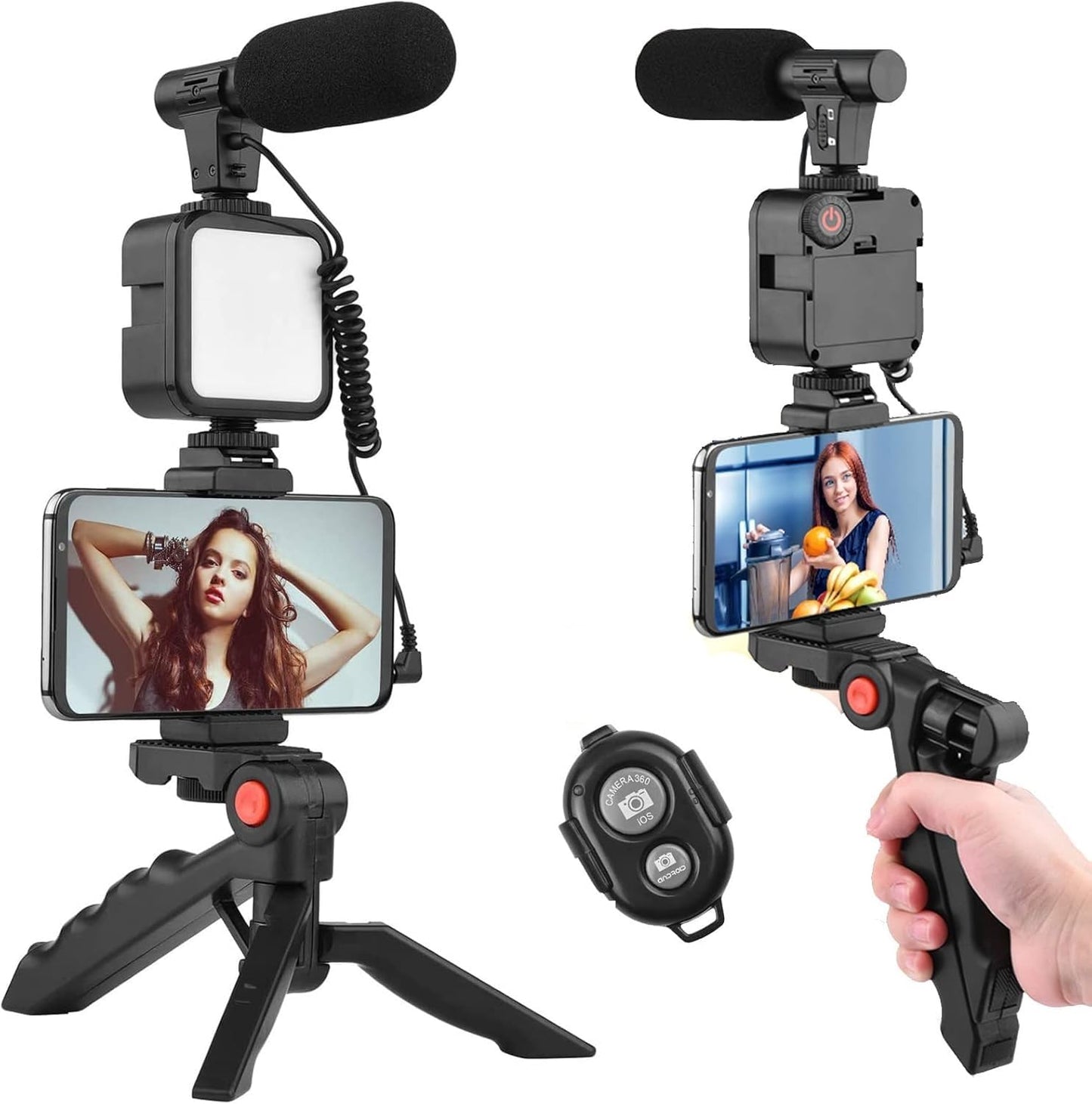 Video Recording Kit – With Tripod, Microphone & LED Light