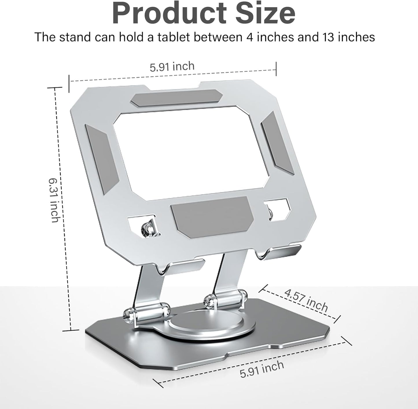 Tablet Stand – 360° Rotating Adjustable Aluminium Holder