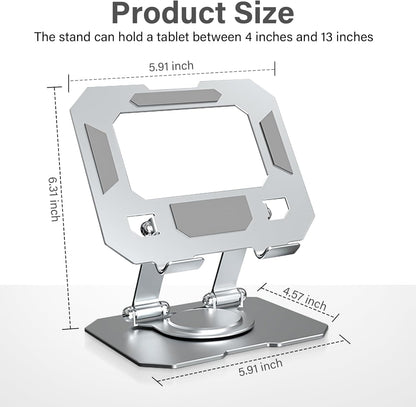 Tablet Stand – 360° Rotating Adjustable Aluminium Holder