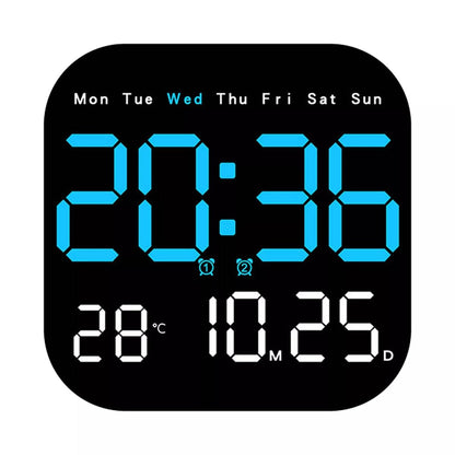 LED Digital Wall Clock – Remote Control & Auto-Dimming, 9" Display
