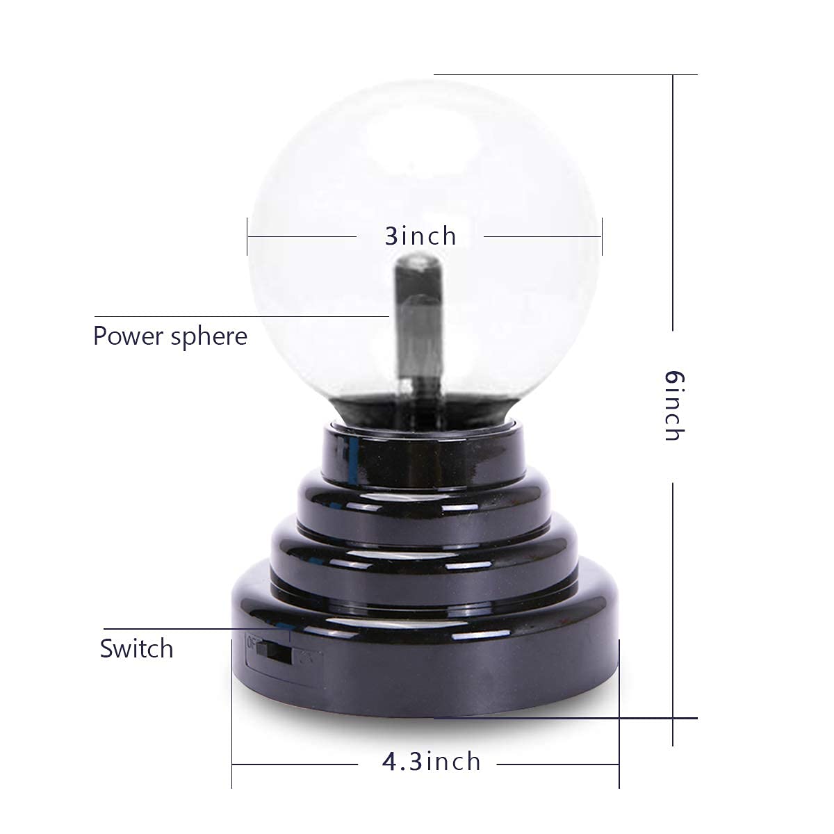Touch-Activated Plasma Globe – USB Powered Lamp & Science Decor