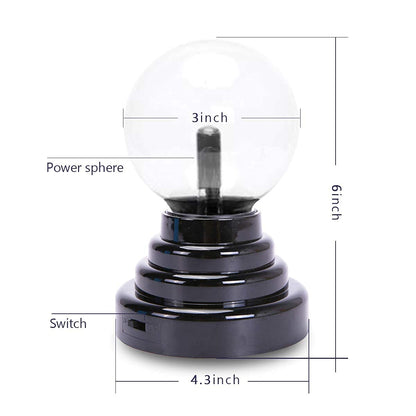 Touch-Activated Plasma Globe – USB Powered Lamp & Science Decor